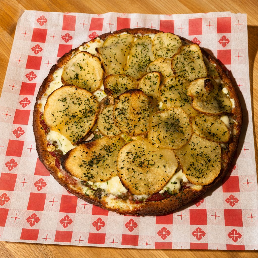 Potato Feta Cheese Pizza.